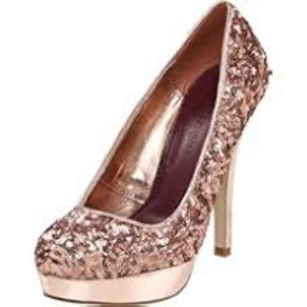 Madden Girl Trebel Rose Gold Sequins 5” Heels Size 8.5 ( SeePhotos)